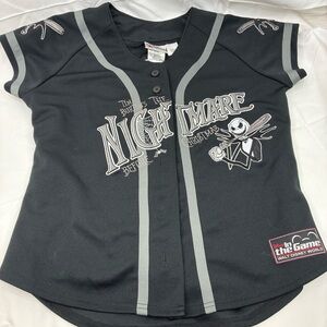 Disney Jack Skellington Nightmare Before Christmas Jersey Black Womens Large
